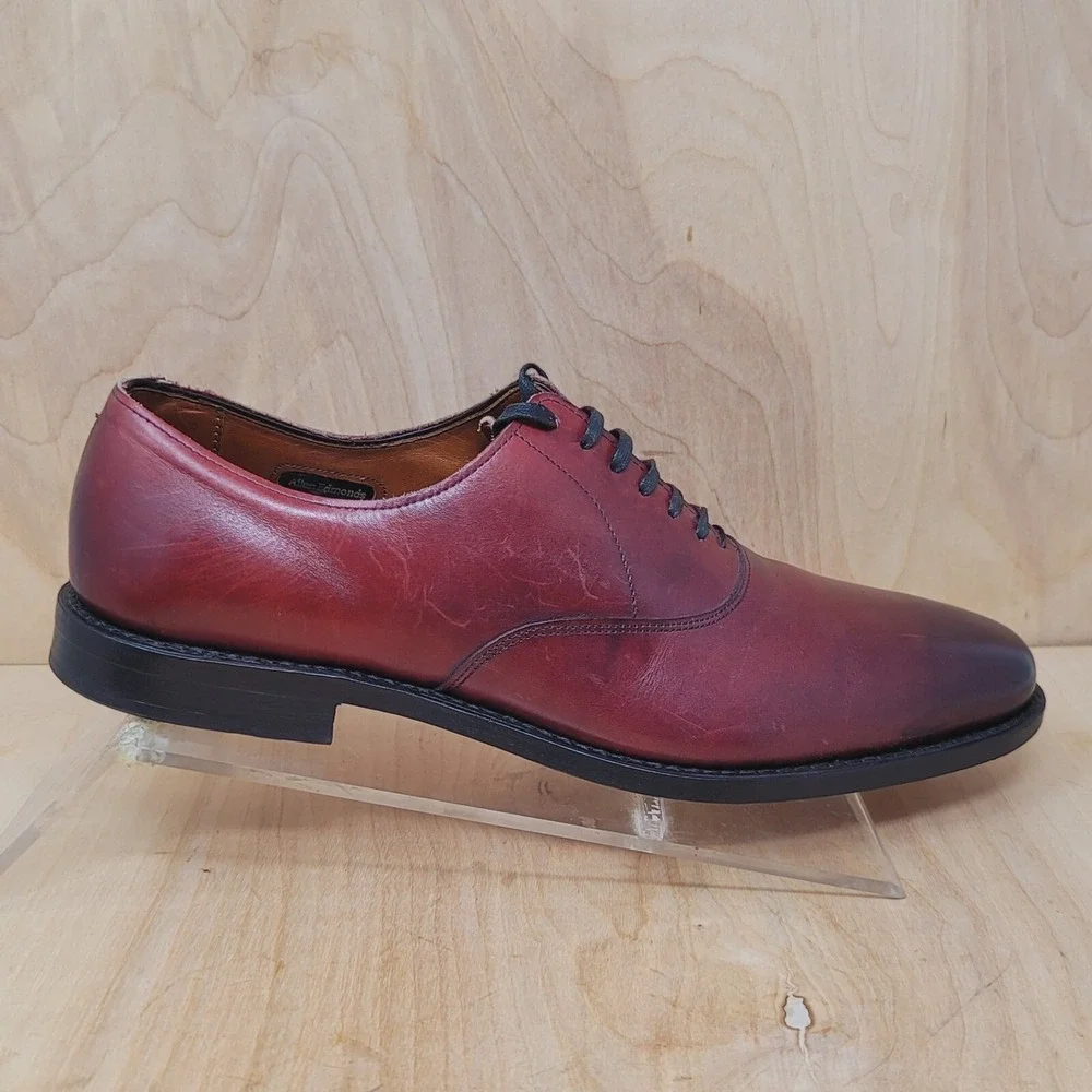 Allen Edmonds Carlyle Dress Shoes Men's Sz 11 B plain toe dark chili Dress Shoes